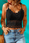Women's sleeveless lace cropped camisole