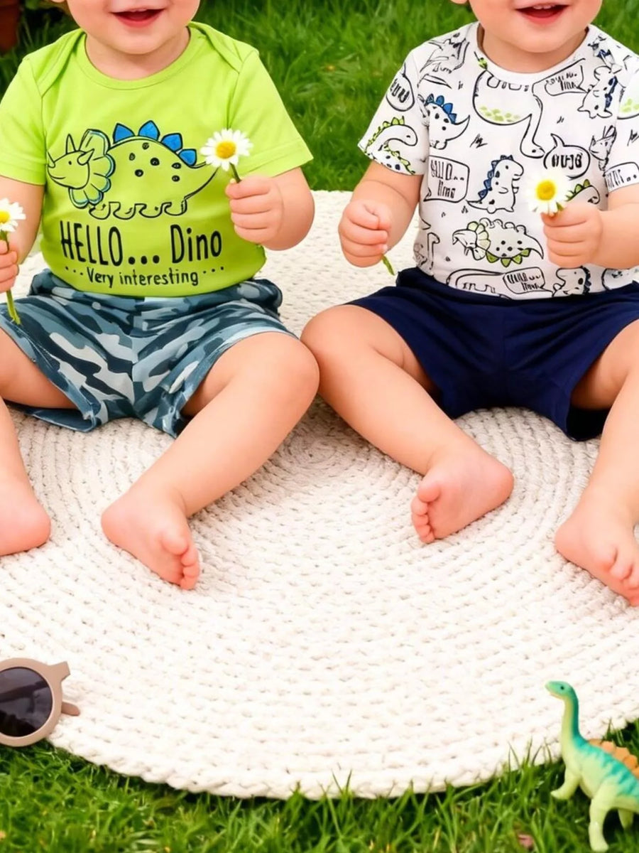 Clover Club 2 Piece Dino-Themed Baby Outfit Set