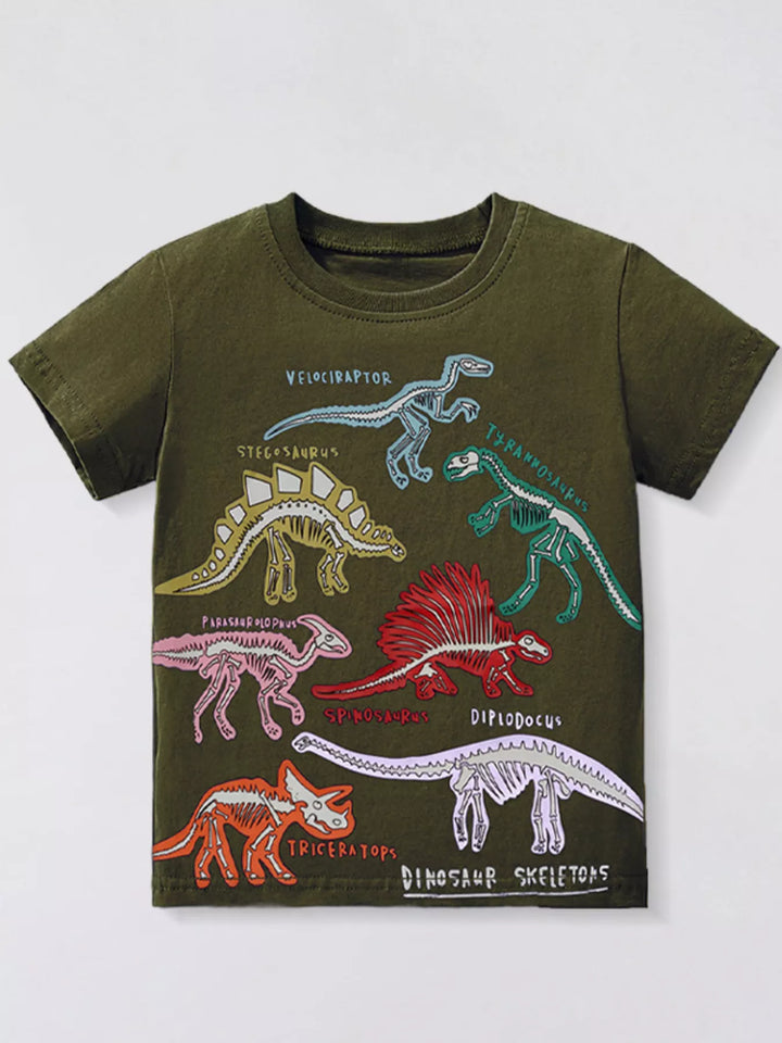 Sunny Days Dinosaur Skeleton Crewneck T-Shirt — product view 1