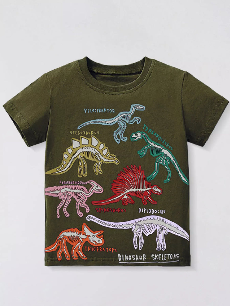 Sunny Days Dinosaur Skeleton Crewneck T-Shirt