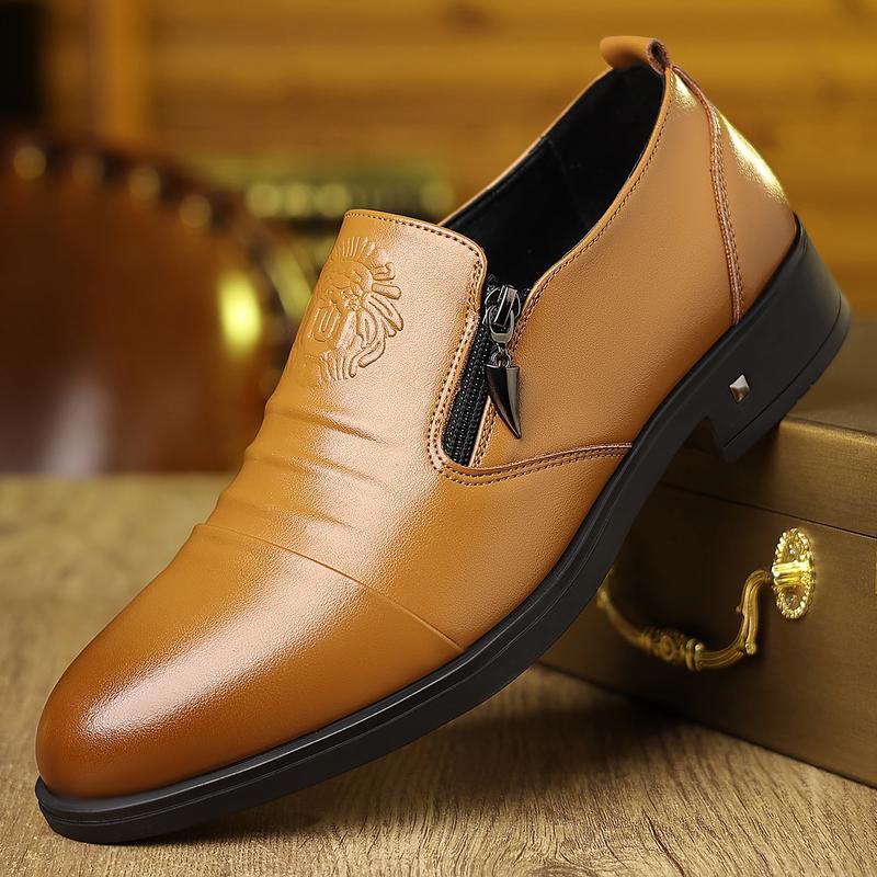 Men's High-Top Denim Business Shoes | Pointed Toe Lace-Up Casual Footwear