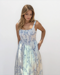 Nibi the Label Shelby Corset Midi Dress - Blue Gardenia