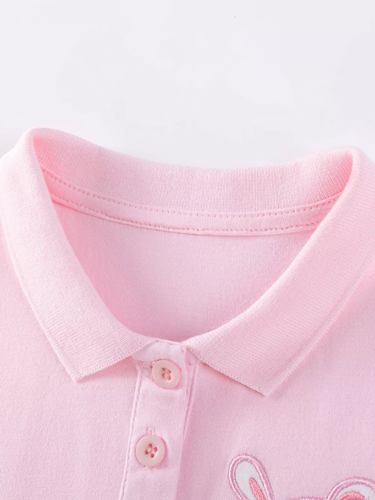 Embroidered Ruffle-Hem Polo Dress