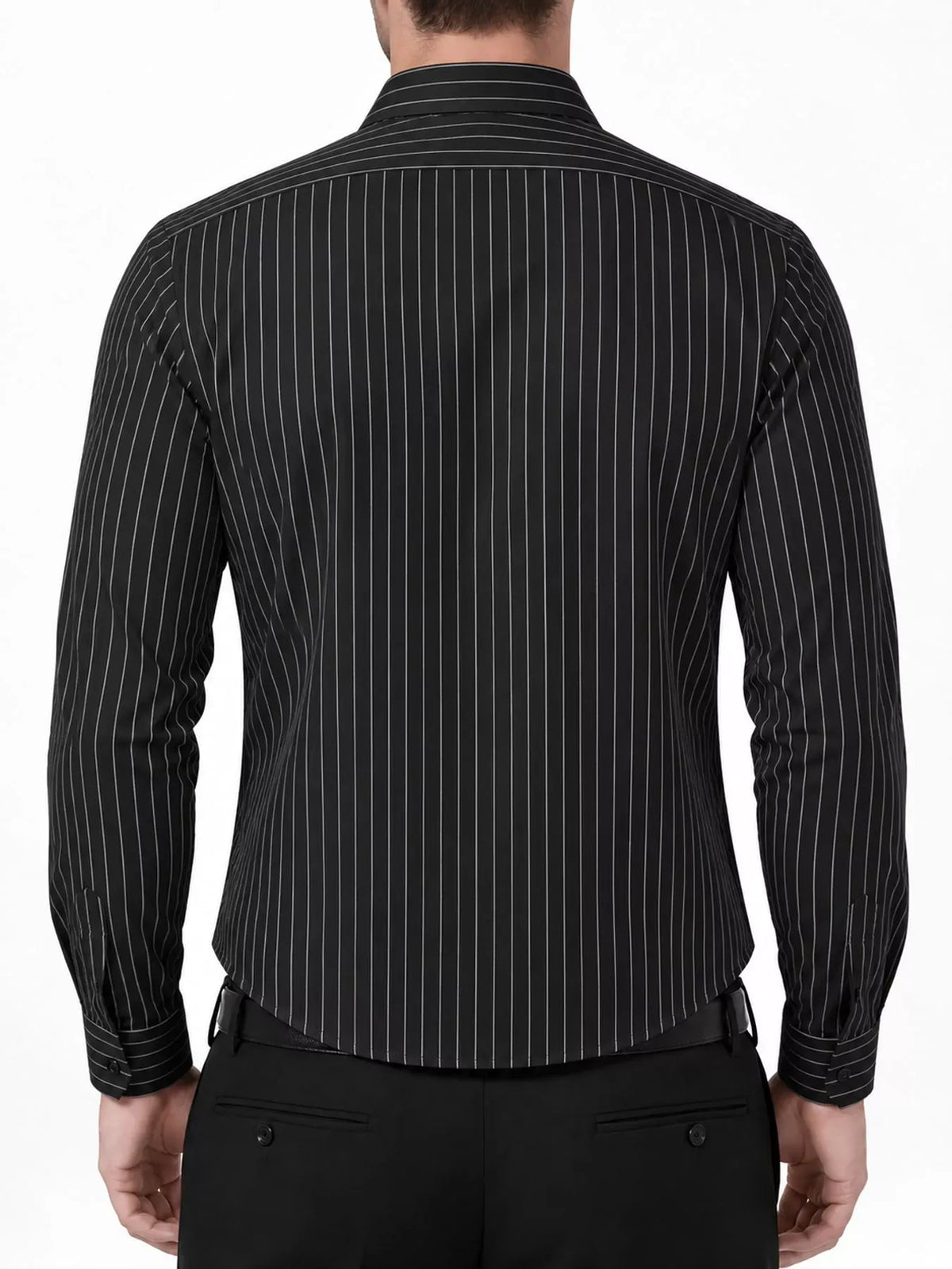 Men's Striped Stretch Long-Sleeve Dress Shirt — photo 5