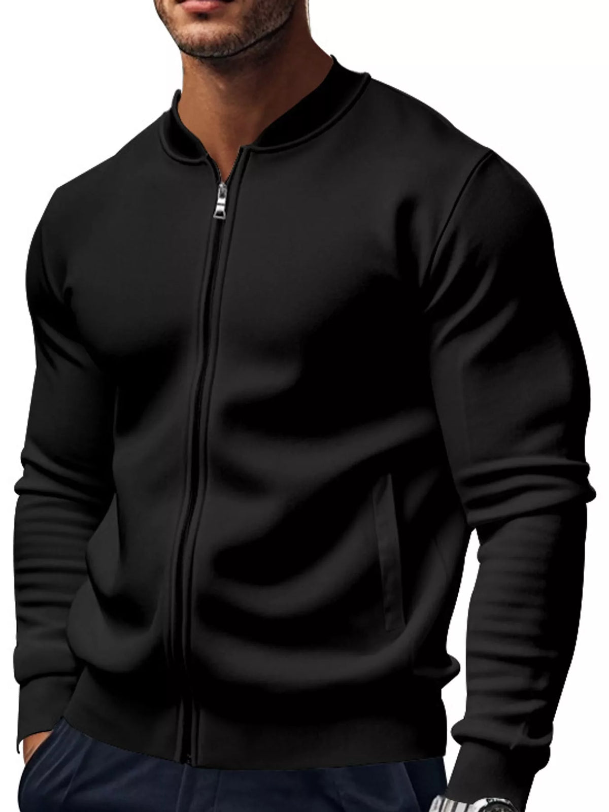 Men's Classic-Fit Zip-Up Bomber Jacket with Pockets — photo 24