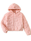 Wildwood Heart Pattern Fuzzy Hooded Outerwear — product view 2