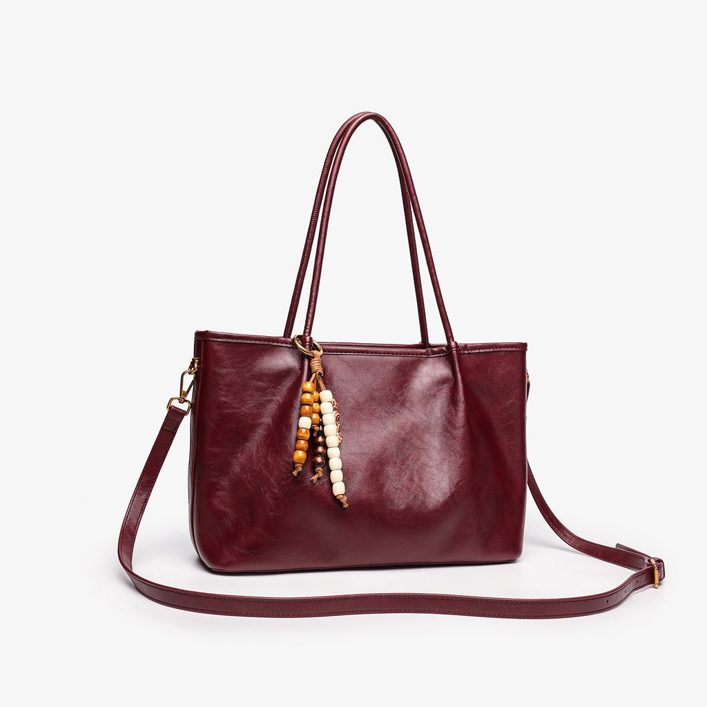 Women's Pleated Underarm Tote Bag – Soft PU Leather Shoulder Bag | Burgundy, Black, Brown, Khaki, Coffee