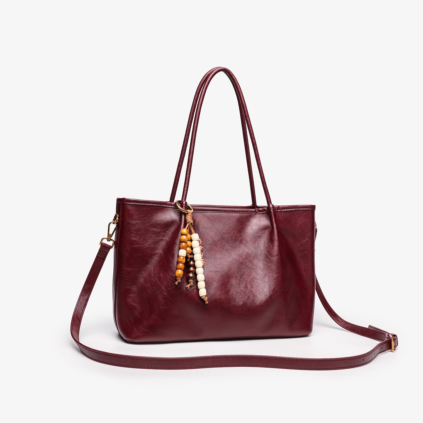 Women's Pleated Underarm Tote Bag – Soft PU Leather Shoulder Bag | Burgundy, Black, Brown, Khaki, Coffee