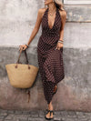 Solene Halter Neck Polka Dot Maxi Dress — product view 5