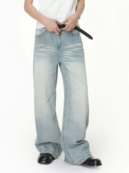 Another view: Men's Vintage Wash Wide Leg Jeans
