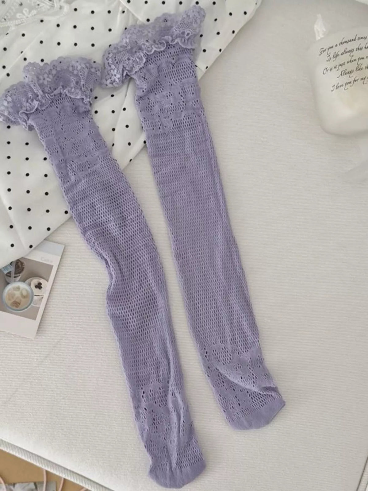 Women's Lace Fishnet Knee-High Socks