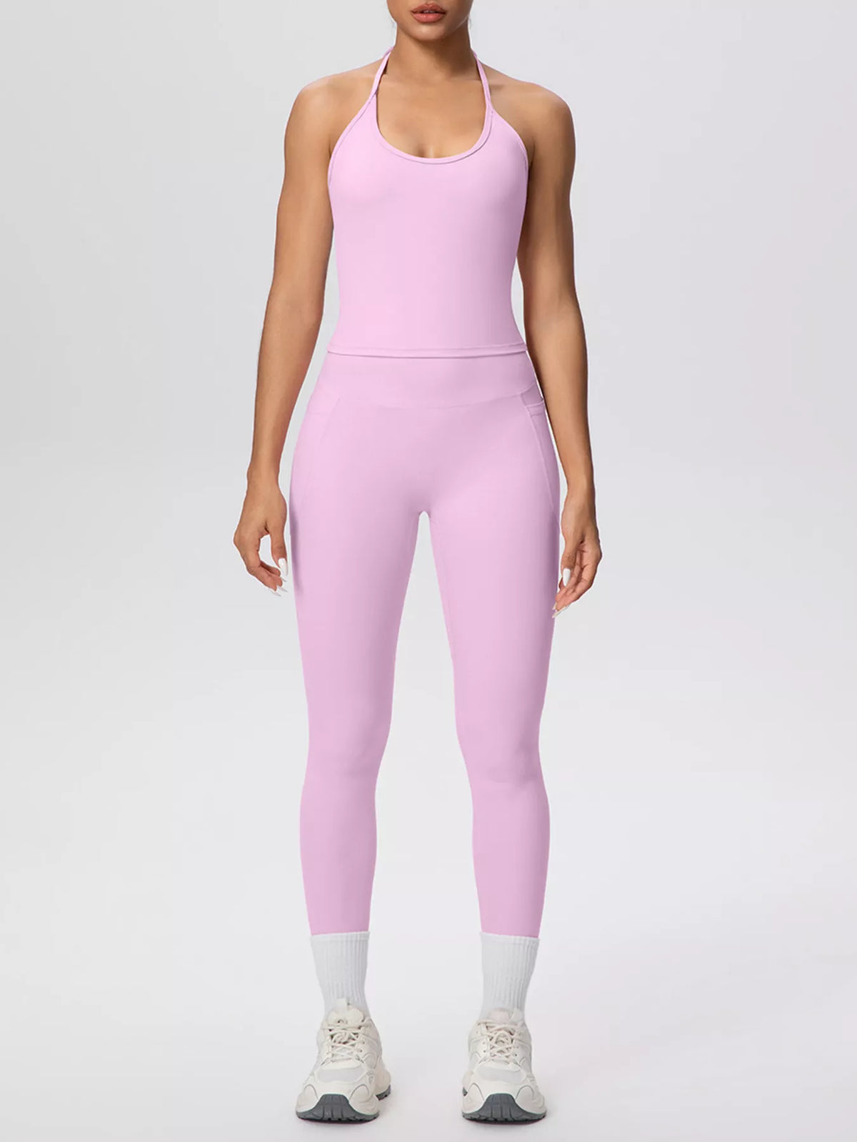 Halter Cami & High-Waisted Leggings Set
