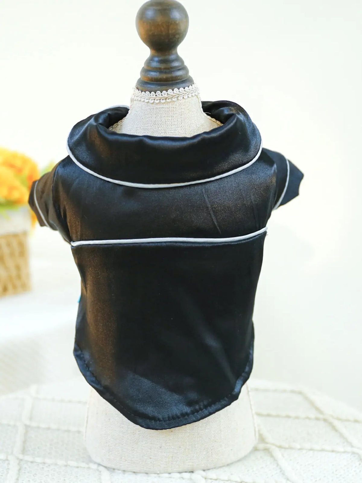 Contrast-Piping Satin Pet Pajamas — photo 17