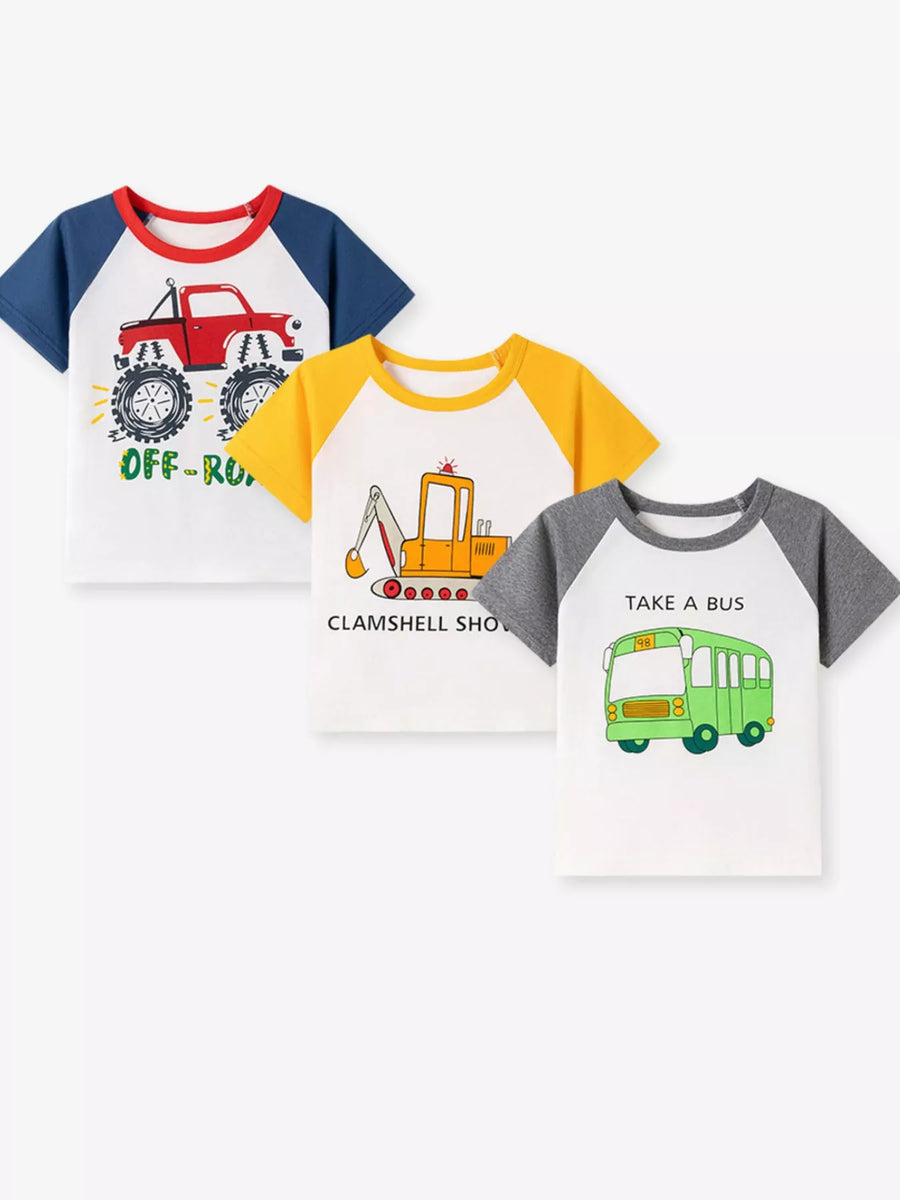 Kids’ Vehicle Graphic Raglan T-Shirt