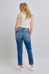 Judy Blue Camden Plaid Print Cuff Straight-Leg Jeans with Pockets — product view 8