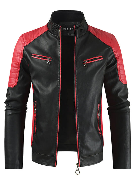 Another view: Men's Colorblock Leather-Look Jacket