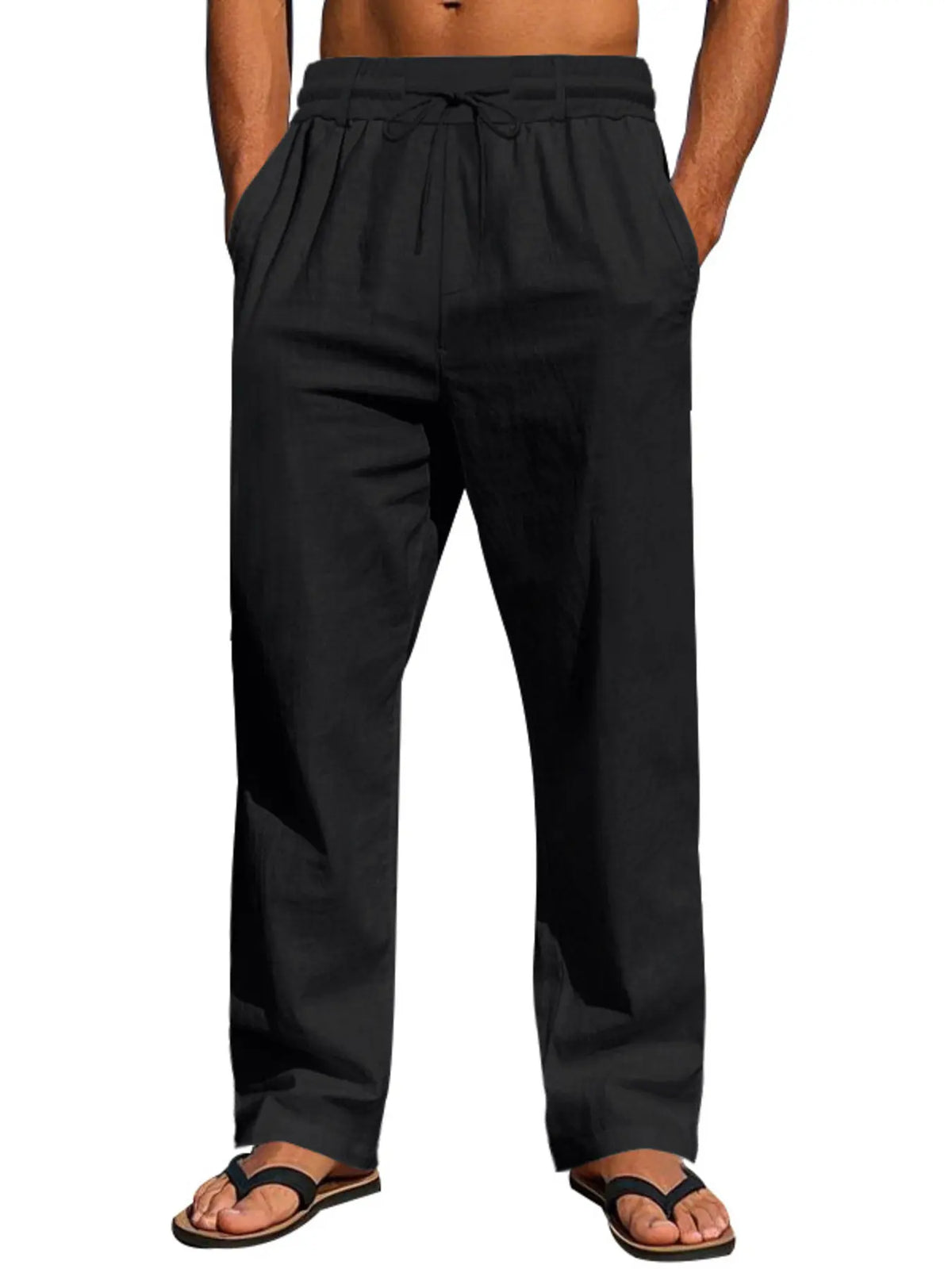 Men's Relaxed Drawstring Pants with Pockets — photo 3