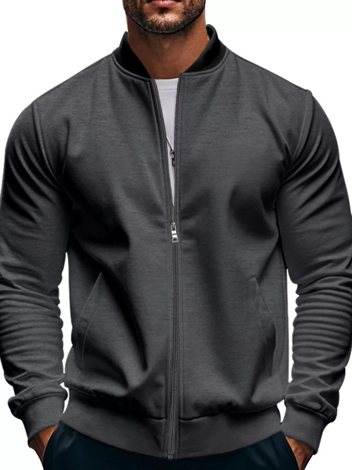 Men's Classic-Fit Zip-Up Bomber Jacket with Pockets — photo 52
