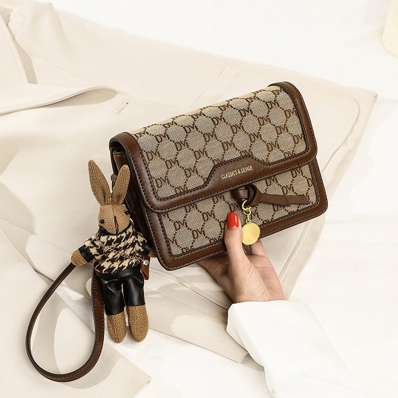 Niche Designer Handbag | Retro Print PVC Structured Bag | Sarah Express