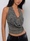 Women's tied floral lace sleeveless top