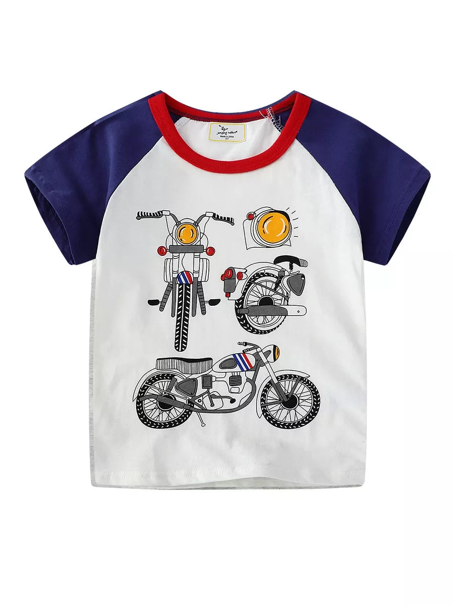 Kids' Raglan-Sleeve Cotton T-Shirt – Light Gray