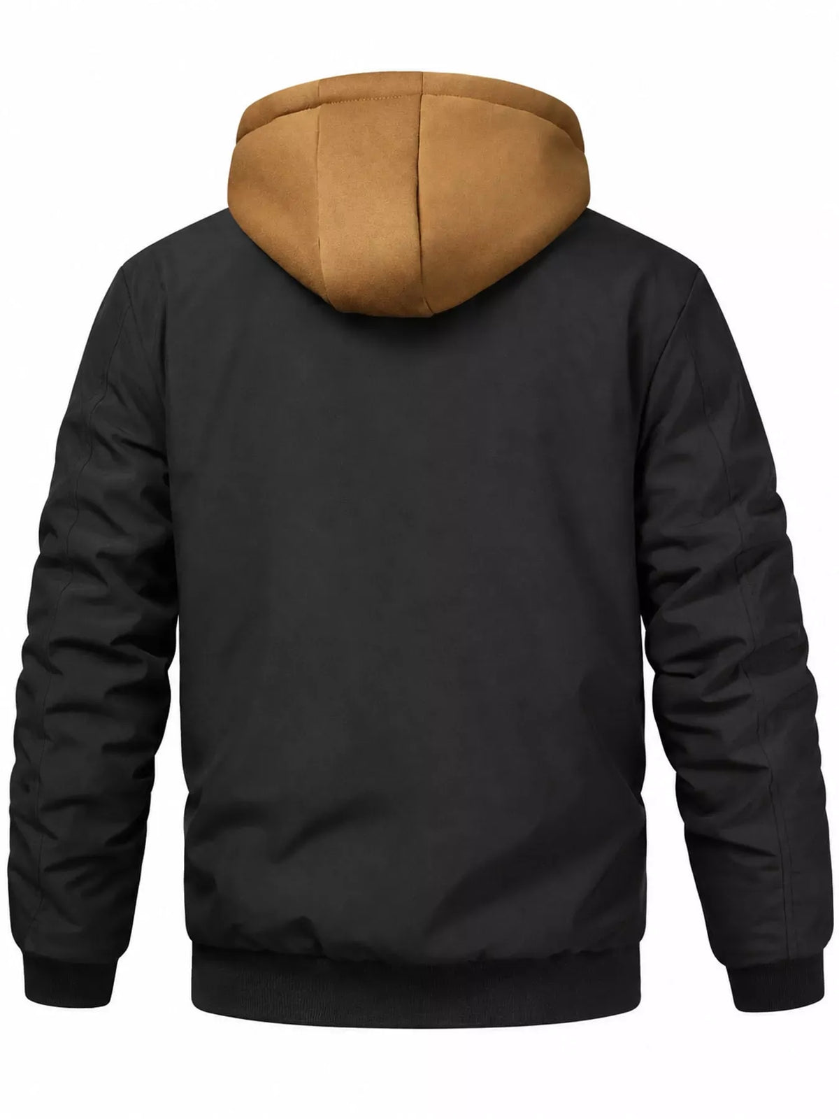 Men's Full Size Casual Quilted Lined Hooded Bomber Jacket Plus Size — photo 3