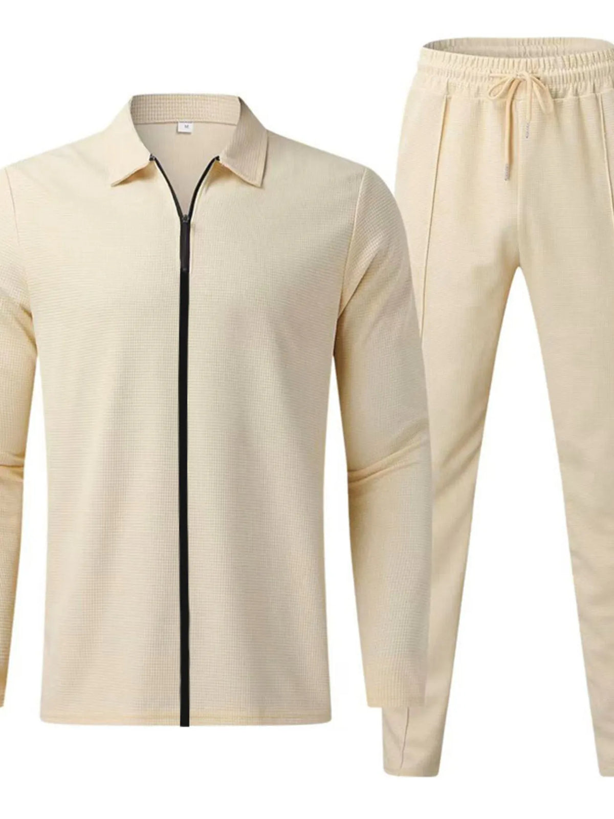 Men's Full Size Zip Up Top and Pants Set Plus Size