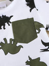 Clover Club Dinosaur Print Pocket T-Shirt & Shorts Set — product view 5