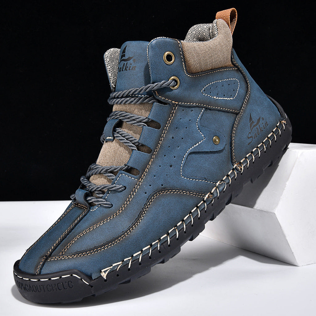Men's Outdoor High-Top Casual Shoes – Breathable PU Lace-Up Sneakers | Sizes EU 38–48