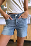 Judy Blue Blake High-Rise Raw-Hem Denim Shorts — product view 12