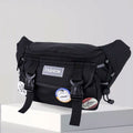 Men's Cartoon Medal Crossbody Bag - Streetwear Oxford Cloth Messenger Bag with Adjustable Strap