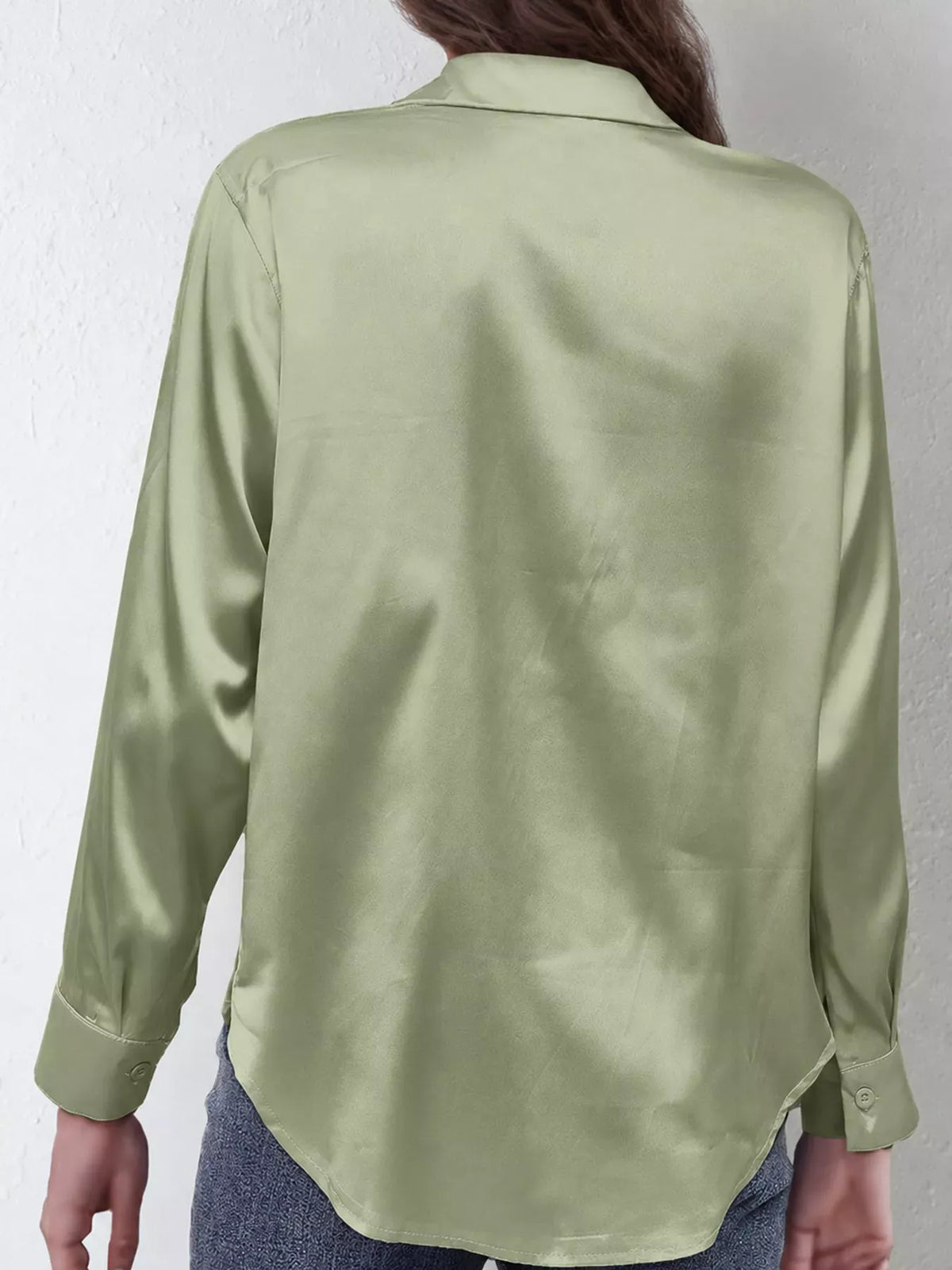 Women's Satin High-Low Button-Down Shirt — photo 44