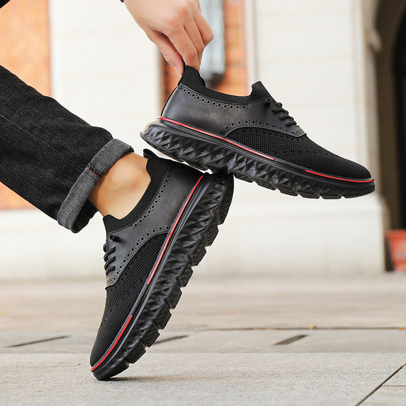 Men's Extra-Large Casual Sneakers – Breathable Microfiber Lace-Up Shoes | Sizes 39–48