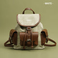 Women's Large Capacity Retro Color Block Textured Backpack – PU Leather Travel & Daily Bag