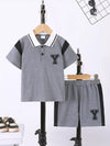 Moonbeam Short-Sleeve Polo & Shorts Set — product view 4