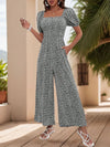 Noelle Printed Square Neck Puff Sleeve Jumpsuit — product view 28