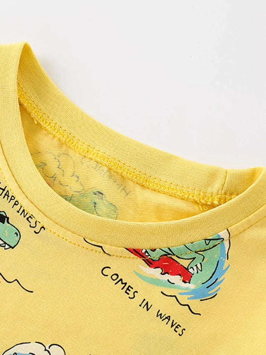 Another view: Printed Cotton-Blend Crewneck T-Shirt — Yellow