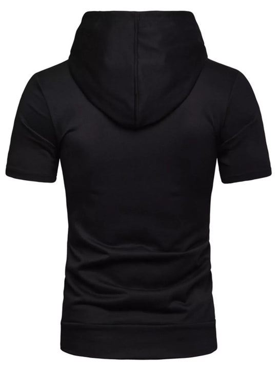 Another view: Men's Plus Size Short-Sleeve Zip-Up Hoodie Top