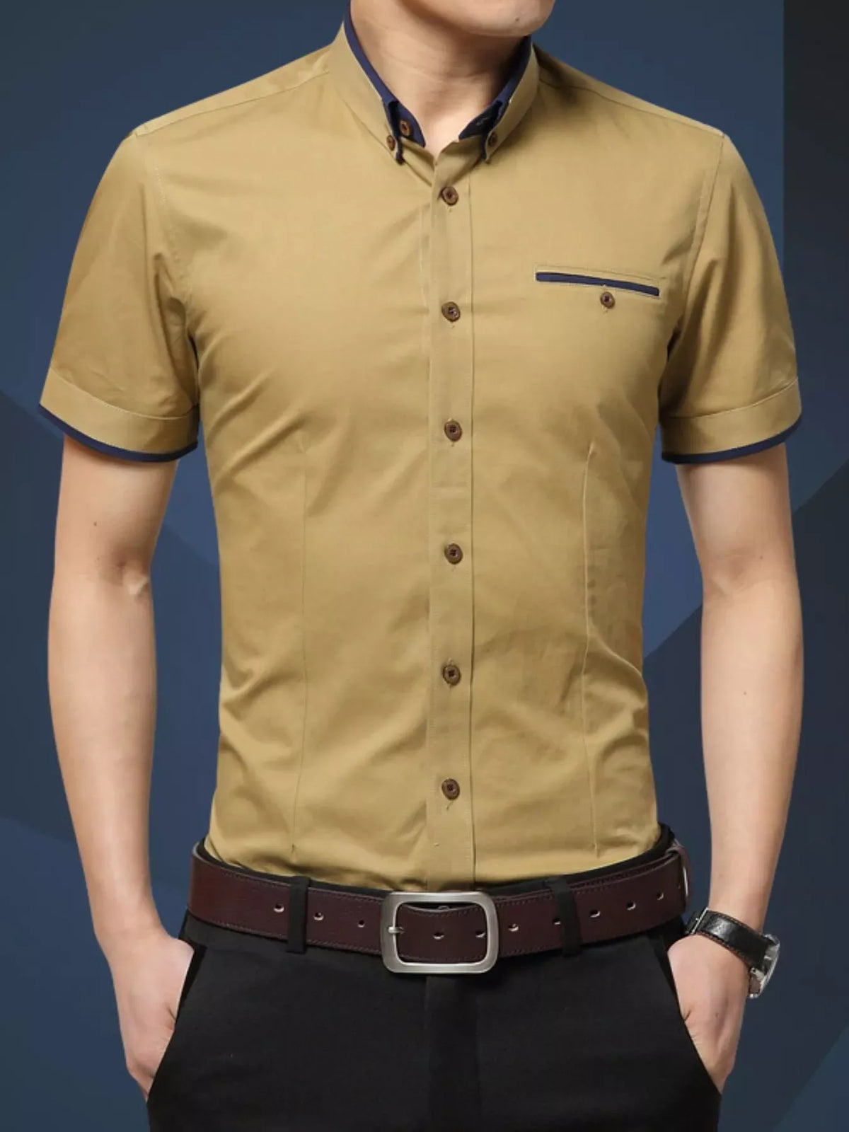 Men's Plus Size Short-Sleeve Button-Up Shirt — photo 6