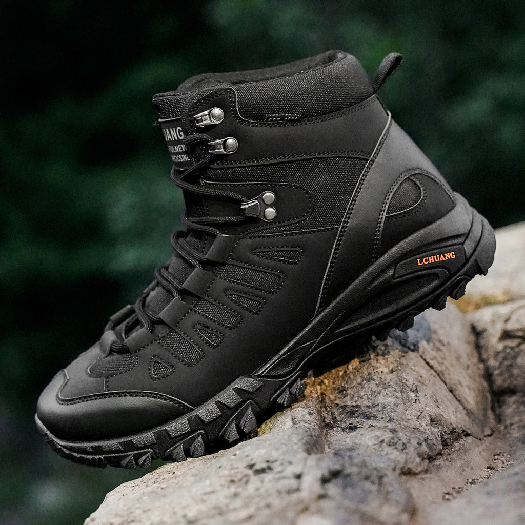 Women's High-Top Lace-Up Boots | Square Heel Dr. Martens Style | Army Green & Black