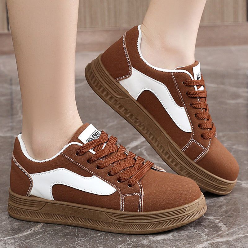 Women's Thick Sole Lightweight Casual Shoes | Breathable Synthetic Leather Round Toe Flats | Sarah Express
