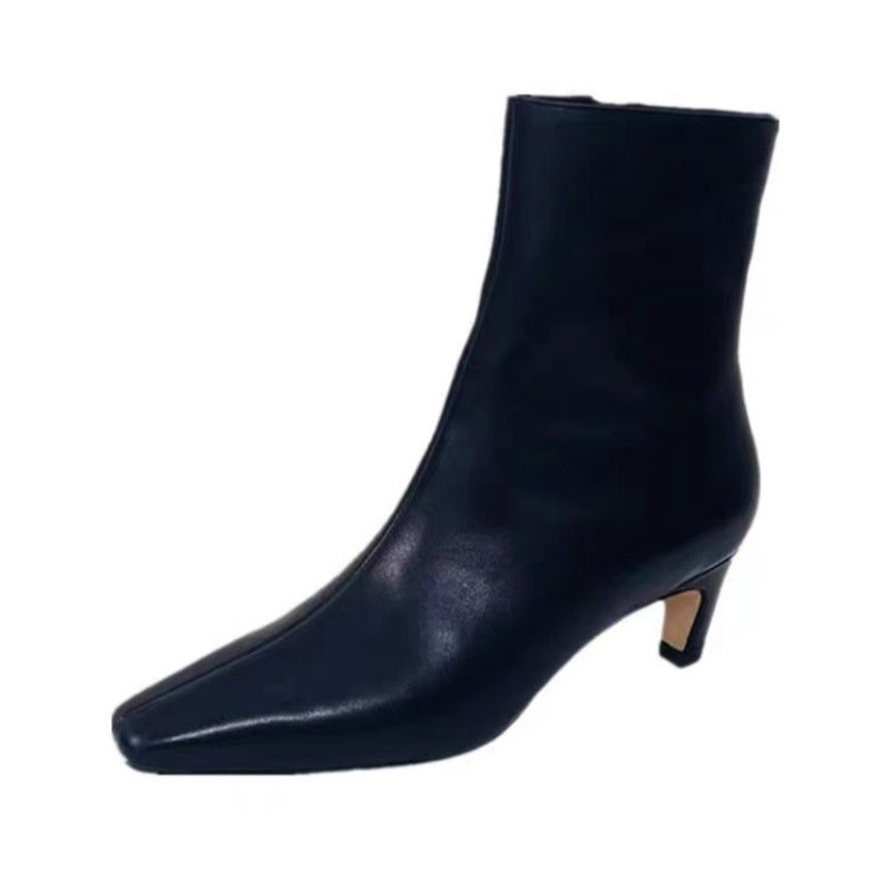 Women's Genuine Leather Snow Boots | Cowhide Sheepskin Wool-Lined Winter Stiletto Boots