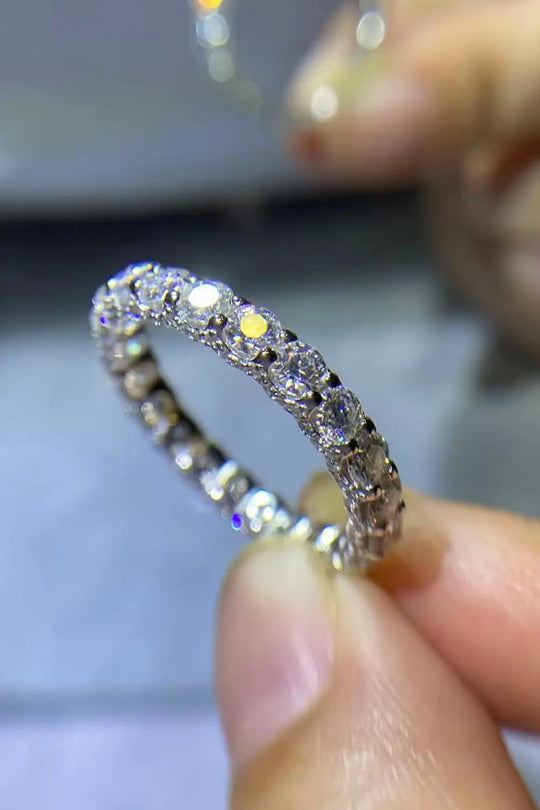 Another view: 1.5 Carat Moissanite Sterling Silver Ring