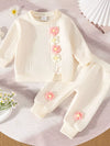 Moonbeam Textured Flower Top and Pants Set — product view 5