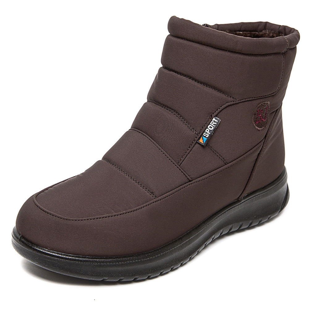 Women's Non-Slip Waterproof Snow Ankle Boots | Flat Heel Cotton Warm Shoes