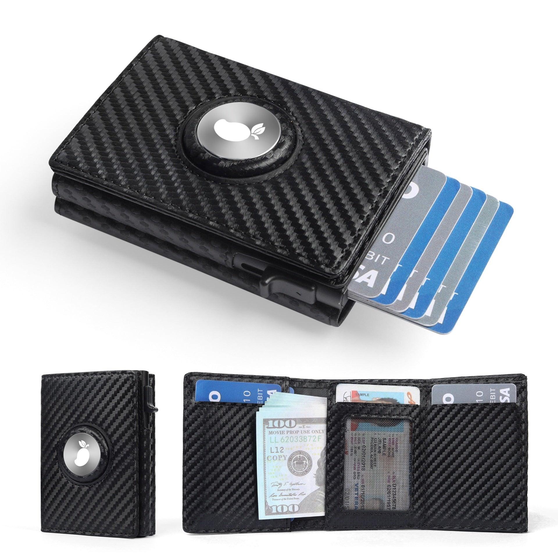Men's Genuine Leather Trifold Wallet with RFID Protection & Multiple Card Slots