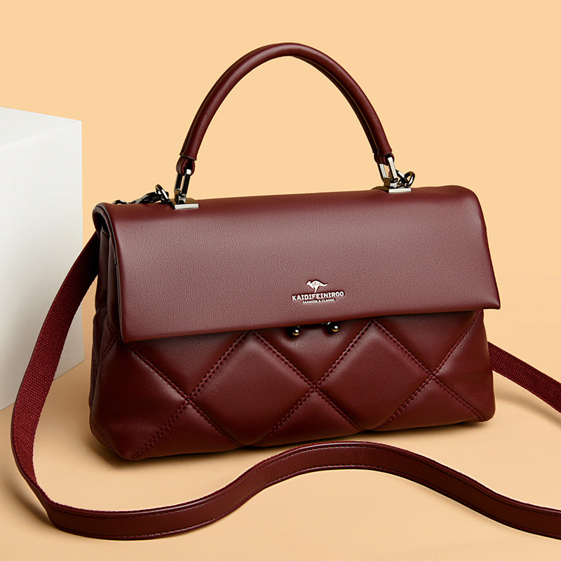 Premium Crossbody Handbag - Synthetic Leather Shoulder Bag with Multiple Compartments