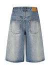 Vintage Indigo Wide-Leg Denim Shorts — color or detail view 3