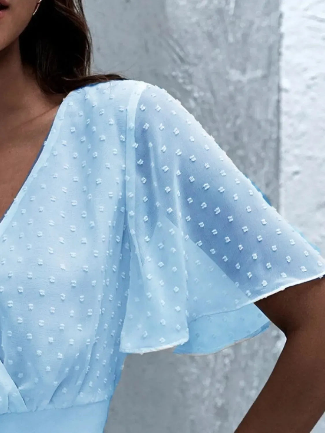 Women's Smocked Swiss Dot Short-Sleeve Blouse — photo 8