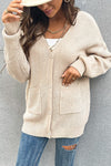 Talia Button Front Drop Shoulder Waffle Cardigan — product view 3